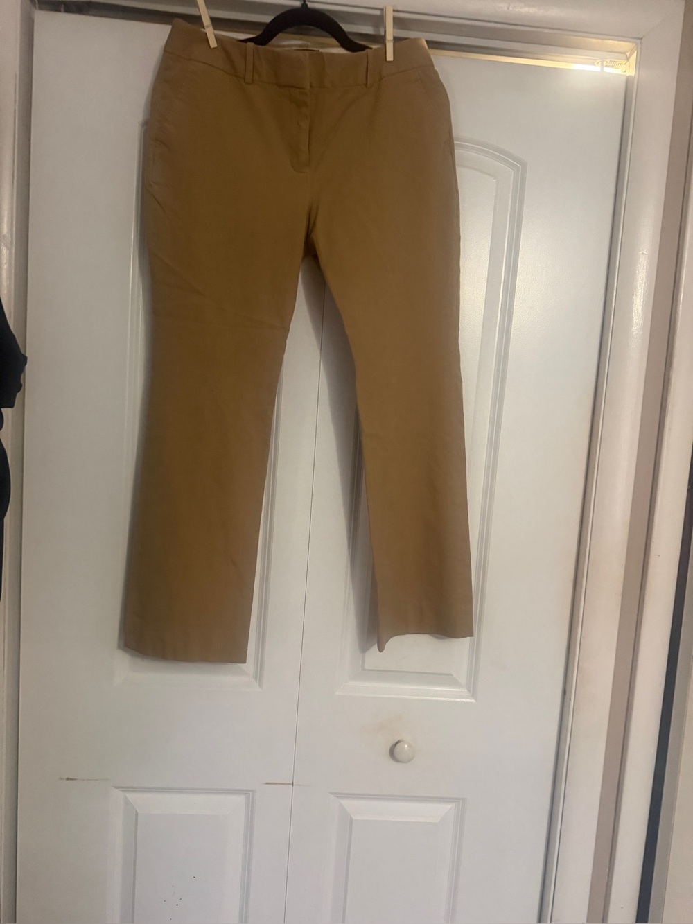 J.Crew Campbell Trouser Pants 12P Petite Tan Camel Stretch Cotton.